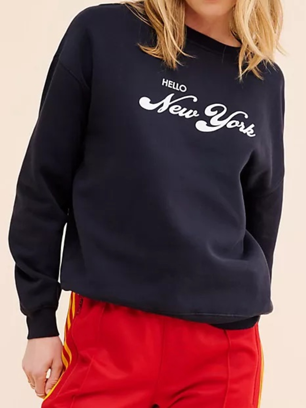 Kule The Oversized Hello New York Crewneck Sweatshirt Size XL